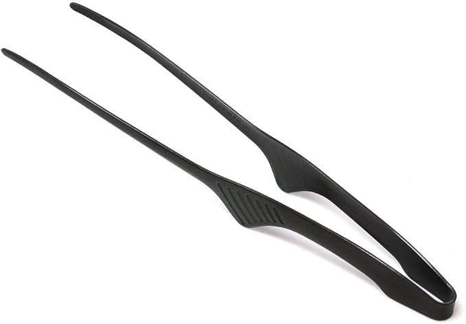 Todai 9.4-Inch Stainless Steel Non-Slip Yakiniku BBQ Tongs (Black)