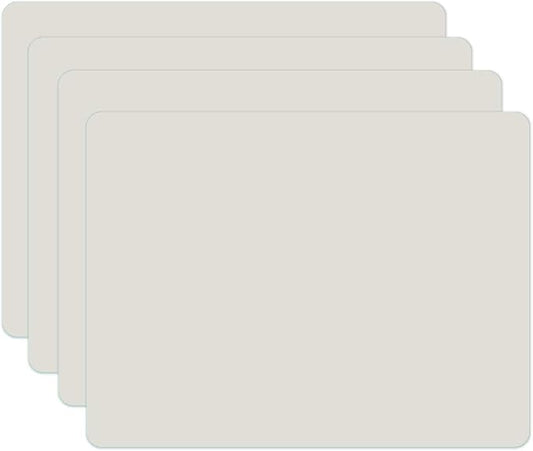 Silicone Placemats, Food-Grade Non-Slip Waterproof, Dining, Stain Resistant, Countertop Protector, Kitchen Counter Mat, Heat Resistant, Baking mat Dishwasher Safe (15.7x11.8Inch-4pack, White Gray)