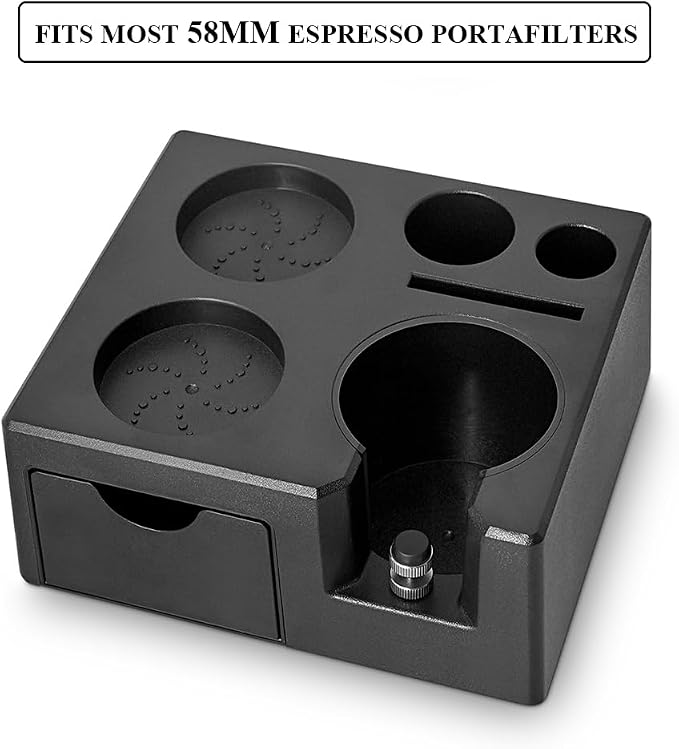 CAFEMASY Espresso Tamping Station Organizer - Espresso Machine Accessories Coffee Tamper Station Holder for 58mm Epsresso Portafilter Coffee Tools Organzier for Baristas