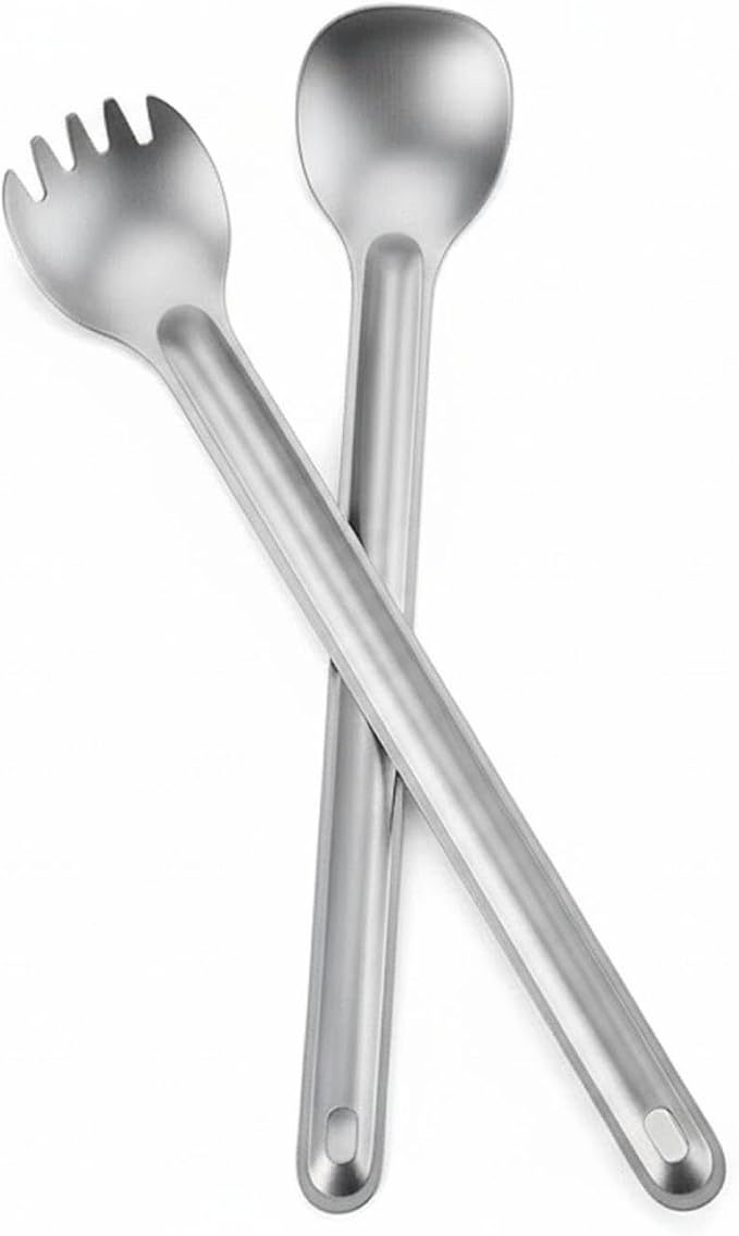 Titanium Long Handle Spork and Spoon Camping Utensils