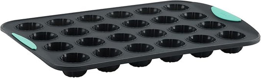 Trudeau Cupcake & Muffin Pan – 24-Count Mint Silicone Bakeware, Nonstick BPA-Free Mold for Cupcakes, Muffins, Mini Cakes & Brownies – Oven, Freezer & Dishwasher Safe