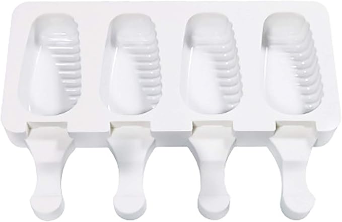 Vilihkc 2 Pack 4 Cavity Silicone Popsicle Molds for Kids, 8 Popsicles, Red, Cylinder