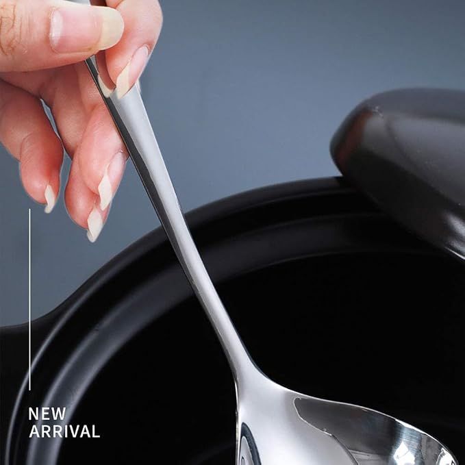 2PCS Slotted Spoon and Soup Ladle Set, Stainless Steel Soup Ladle Colander Set 7.8 Inches Cooking Skimmer Cookware Utensil for Home, Cooking Or Hotpot