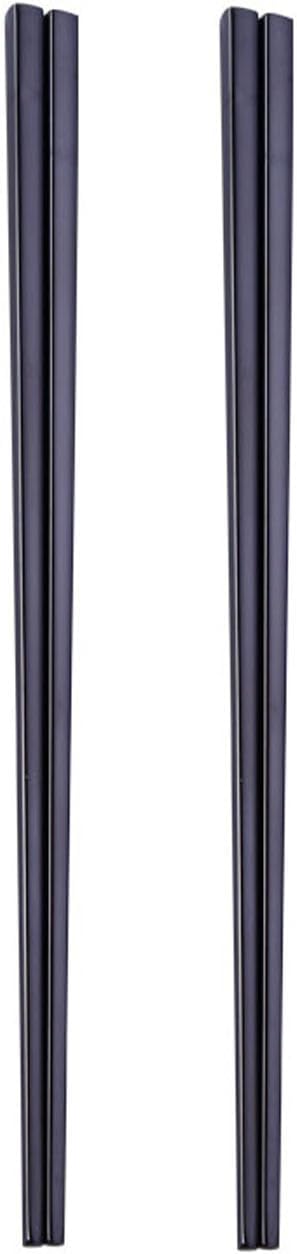 Stainless Steel Chopsticks,Reusable , Easy to Use（2 PCS,black）
