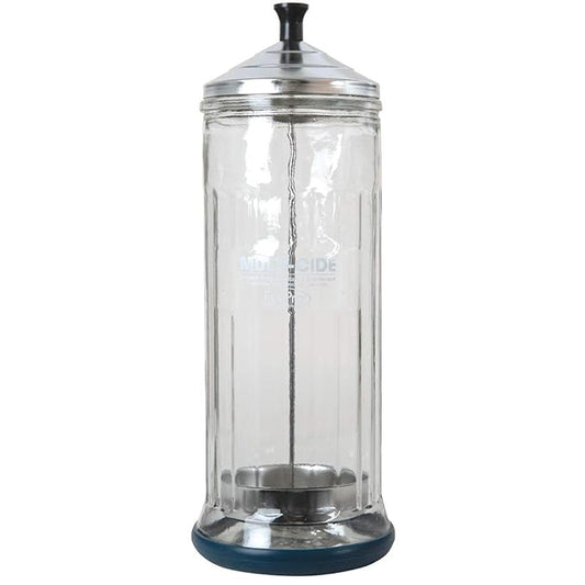 ForPro Multi-Cide Tall Glass Jar, for All Hairstyling Tools Including Brushes, Combs & Shears, 37 oz