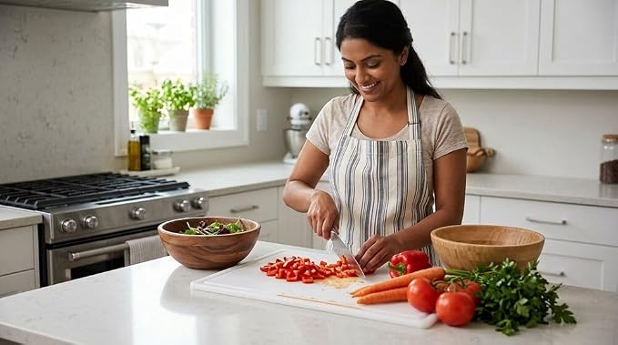 Farberware Cutting Board for Kitchen, Extra Large 15 x 20 Inch Plastic Cutting Board with Deep Juice Groove, Reversible, Dishwasher Safe, White