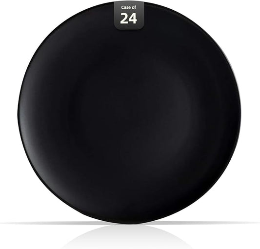 Stoneware Coupe Commercial Grade Dinnerware, Matte Black, Plate 9", Case of 24