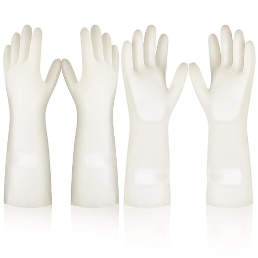 2 Pairs, 15 Inches, Nitrile Cleaning Gloves, Kitchen Dishwashing Gloves, Reusable, Durable, Water-Resistant, And Hypoallergenic (Small)
