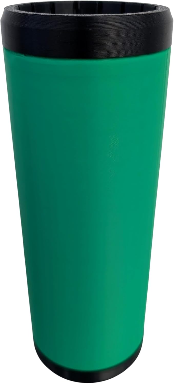 Beerzooka Double Tactical Reload Can Holder, Green | Fits 2 Standard 12oz Cans, Made in USA, 3D-Printed Plastic, Black Rim Design, For Camping and Tailgating