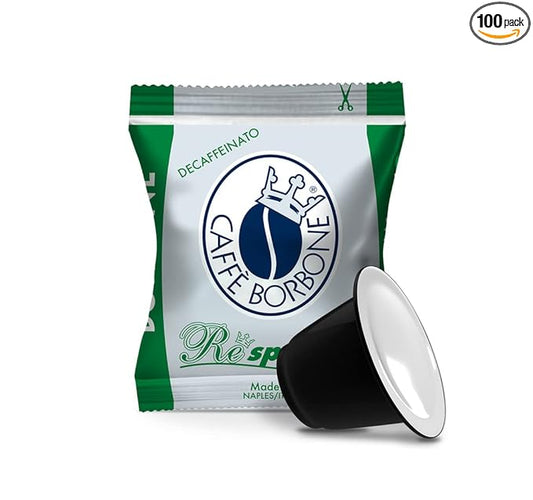 Caffè Borbone Decaffeinated Nespresso Compatible Espresso Coffee Pods, 100 Count Espresso Pods