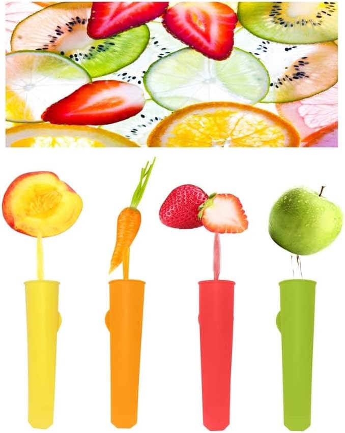 ECOBERI Silicone Popsicle Molds Set of 8 with BPA-Free Material - Reusable Ice Pop Maker with Attached Lids for Easy Storage - Stick-Free Design for Kids and Adults | BPA-Free Material, Reusable Ice Pop Maker, Attached Lids for Easy Storage, Stick-Free...