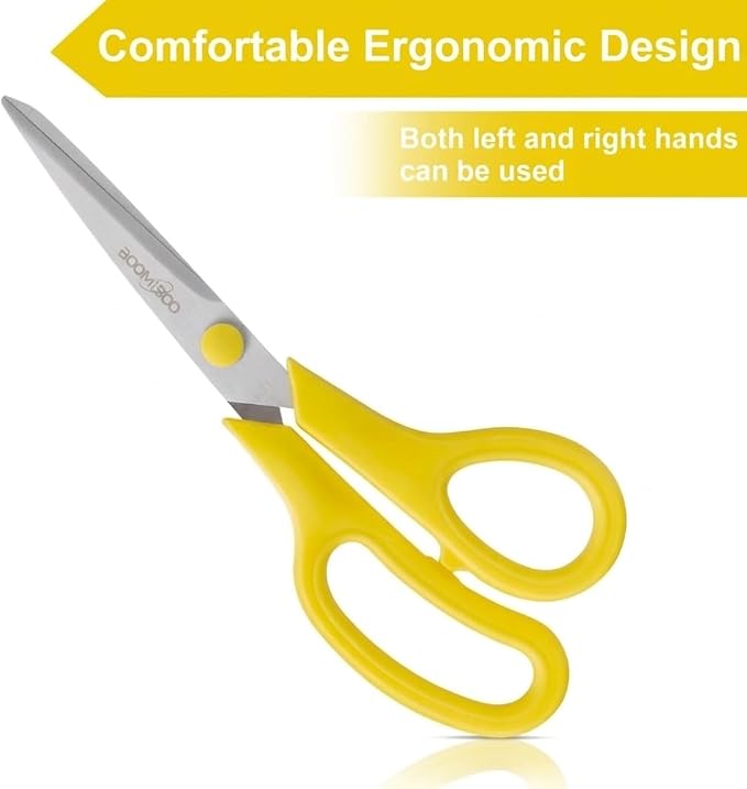 24PCS 8" Scissors,Sharp Stainless Steel Multicolor for Office School Crafts | Right/Left Handed, Comfort Grip Scissors for Office Desk Accessories Sewing Fabric Home Craft School Teacher/Class Supplies