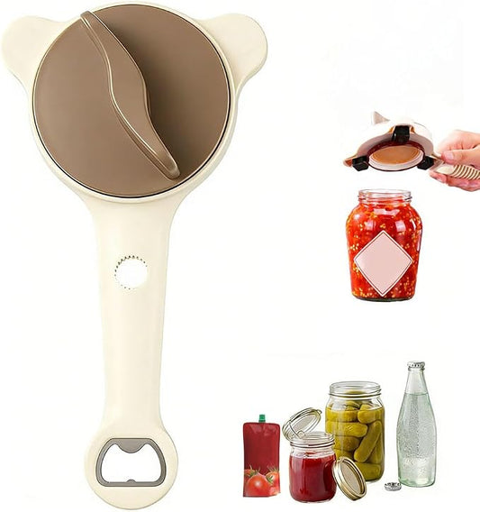 2026 New 4-in-1 Jar Opener ， Adjustable Stainless Steel ， Jar Openers for Seniors & Weak Hands ， Multifunctional Can Opener & Lid Opener for Jars, Bottles & Cans