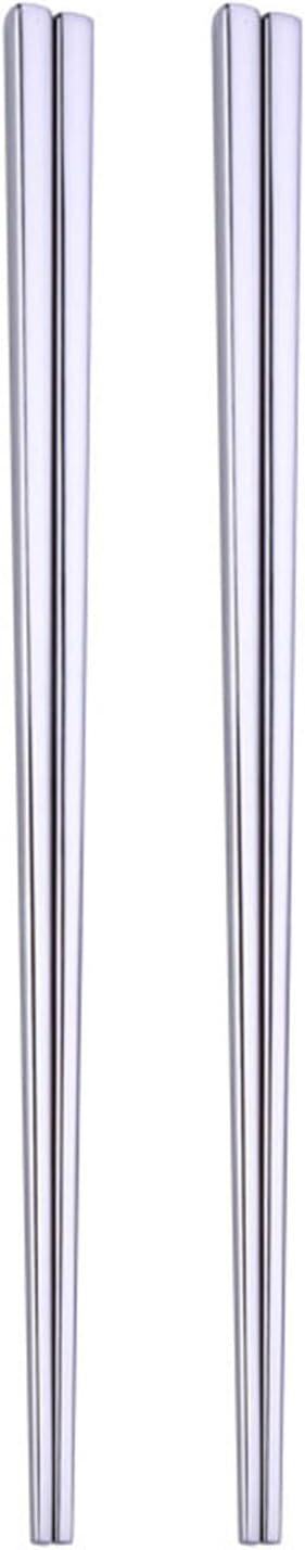Stainless Steel Chopsticks,Reusable ,Dishwasher Safe , Easy to Use（2 PCS,silver）