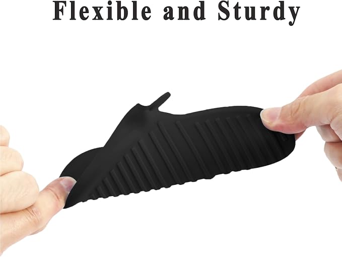 Vaincre 4PCS Silicone Oven Mitts Heat Resistant, Silicone Potholders for Kitchen, Mini Rubber Oven Glove Kitchen Mittens, Cute Cooking Mitts (Black and Black) | Food Grade Silicone, Non-Slip Grip, Waterproof, Mini Size, Flexible, Dishwasher Safe, For C...