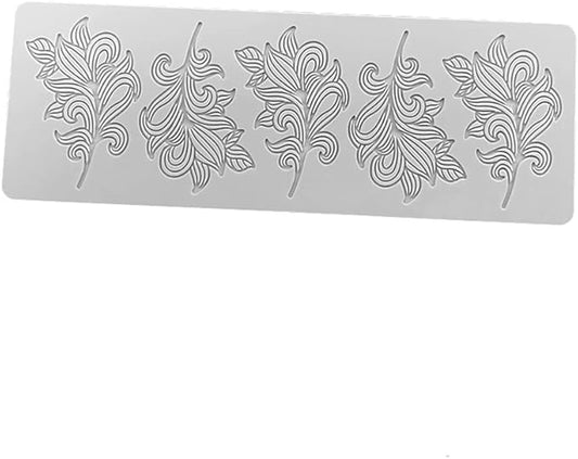 3D Hollow Leaf Fondant Lace Mold Multi Leaves Flower Candy Mold Chocolate Sugar Craft Cake Decoration Cupcake Top (A Leaf_11.92 * 4.2 * 0.12inch)