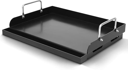 17" x 13" Nano-Ceramic Nonstick Cast Iron Griddle - Universal Flat Top with Grease Groove, Reinforced Ridges & High Sidewalls, Cooking Skillet Pan for Gas/Charcoal Grills & Stove Top