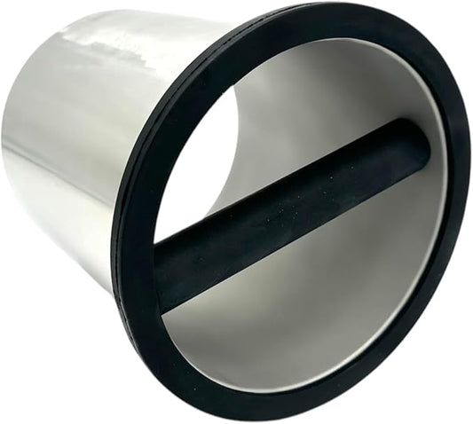 Rattleware Open Bottom Stainless Steel Knock Box Chute with Rubber Bar