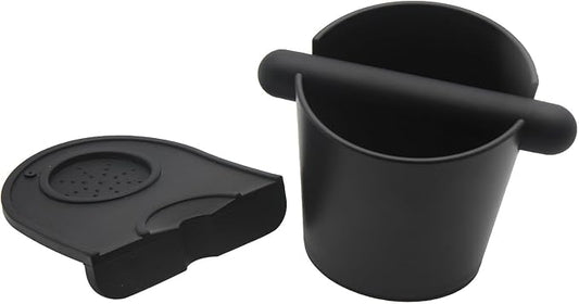 IAOSEN 5inch Knock Box Espresso Knock Box Silicone coffee Tamper Mat Espresso Machine Accessories Set of 2 with Removable Knock Bar and Anti-Slip Base for Home Office Barista Tools for Bar Shop