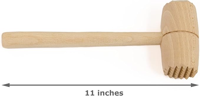 Meat & Poultry Tenderizer, raw wood uncoated natural European beechwood