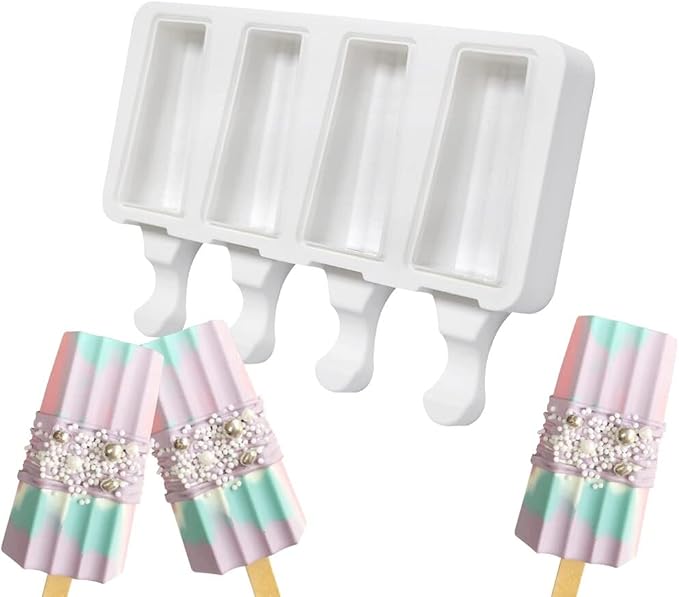 Surakey Ice Cream Silicone Mold Popsicle Silicone Mold Soft and Smooth Mould for DIY Homemade Ice-Lolly Ice Cream Ice Candy Cake Pop Maker Mold Non-Stick & Easy Release, Type 12