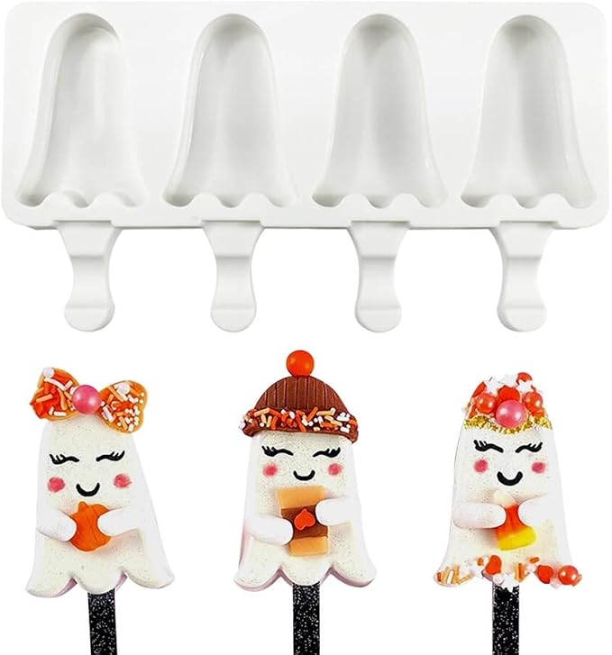 Popsicles Molds, Cake Pop Mold 4 Cavities Ice Pop Cakesicle Molds Silicone Ice Cream Mold, Silicone Popsicle Molds, Ice Pop Mold, Silicone Popsicles Molds for Kids, Reusable Popsicle Maker