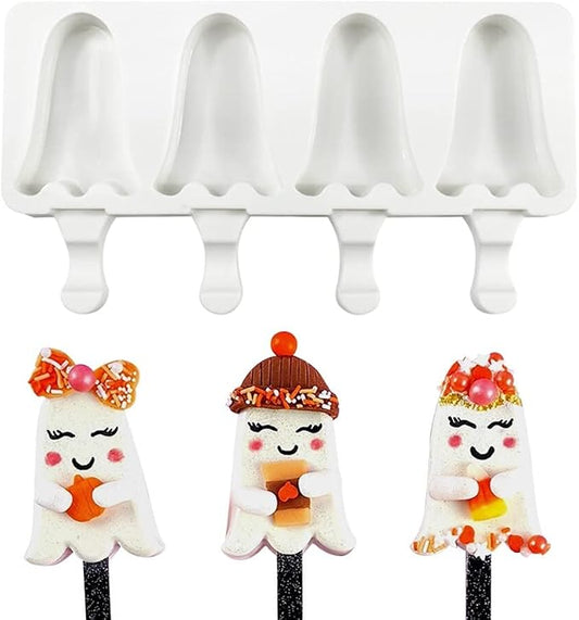 Popsicles Molds, Cake Pop Mold 4 Cavities Ice Pop Cakesicle Molds Silicone Ice Cream Mold, Silicone Popsicle Molds, Ice Pop Mold, Silicone Popsicles Molds for Kids, Reusable Popsicle Maker