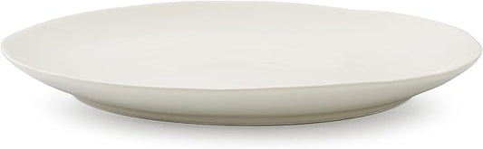 Portmeirion Sophie Conran Arbor Dinner Plate| Set of 4 Dinner, Pasta, and Appetizer Plates | 11 Inch Organic Shape Stoneware | Microwave and Dishwasher Safe – (Creamy White)
