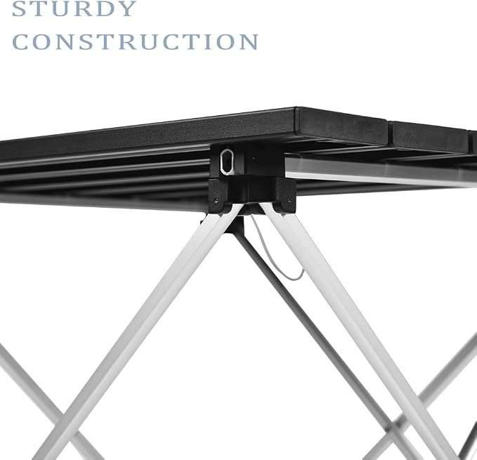 Grope Portable Camping Table,Aluminum Folding Beach Table (Black-L) | Portable & Easy to Carry, With Carry Bag for Camping, Prefect for Outdoor, Picnic, BBQ, Cooking, Festival, Beach, Home Use