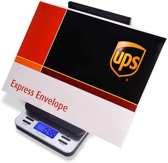 Fuzion Shipping Scale, Accurate Digital Postal Scale 86 lb/0.1 oz | Hold and Tare Function, Package Scale, Postage Scale for Packages and Mailing, LCD Display, Battery and AC Adapter Included