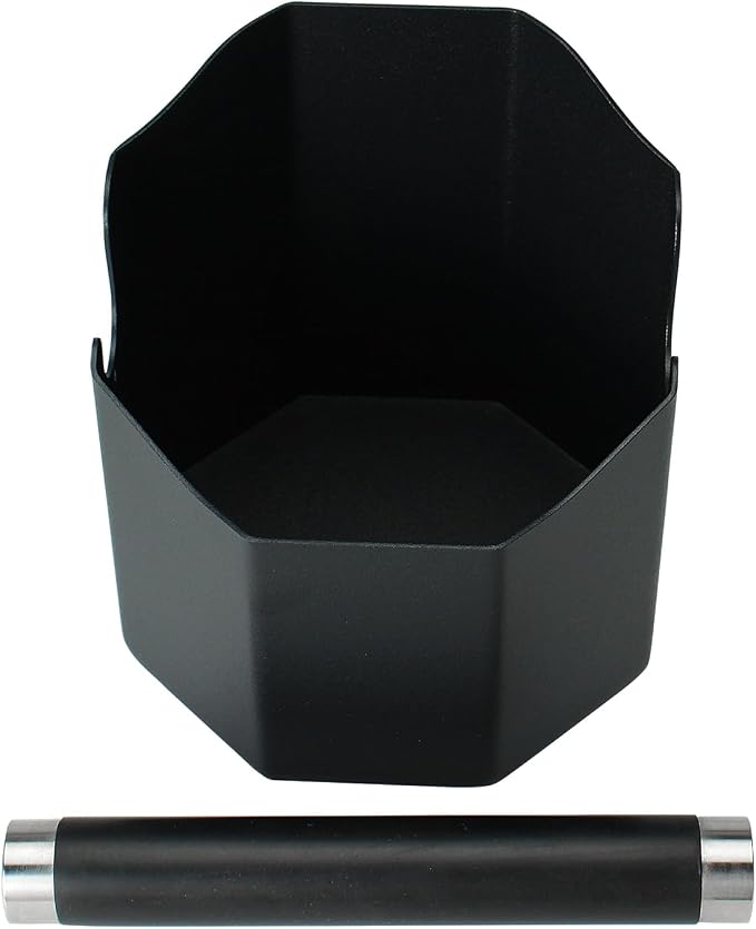 DIBTSA Espresso Knock Box, with Removable Knock Bar and Non-Slip Rubber Base, Espresso Accessory, Stainless Steel, Black, Large