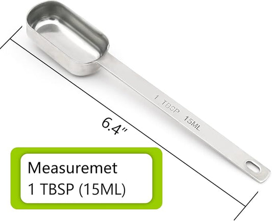 5PCS 1tbsp (3tsp, 15ml, 1/2oz) Single Measuring Spoon, Stainless Steel Long Handle Individual Teaspoons Only