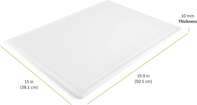 Farberware Cutting Board for Kitchen, Extra Large 15 x 20 Inch Plastic Cutting Board with Deep Juice Groove, Reversible, Dishwasher Safe, White