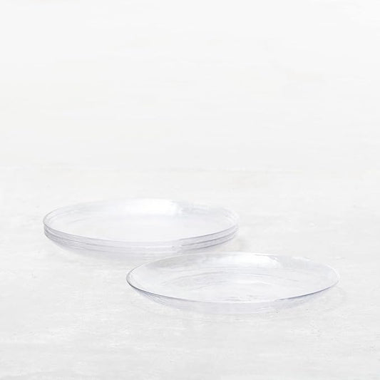 Fortessa Los Cabos Glass Dinnerware Collection, Dinner Plate (Set of 4), 10.5 Inch, Clear