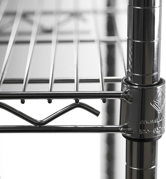 Shelving Inc. 14" d x 48" w Chrome Wire Shelving with 2 Tier Shelves, Weight Capacity 800lbs Per Shelf