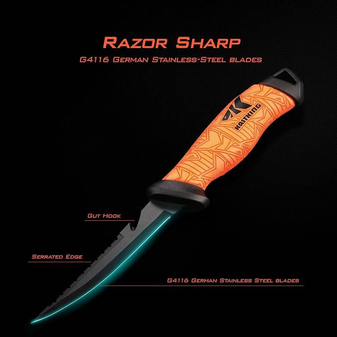 KastKing Speed Demon Pro Fillet Knife with Protective Sheath | Razor Sharp G4116 German Stainless Steel Blade, Non-Slip Grip, Corrosion-Resistant Coating, 8 Options Available