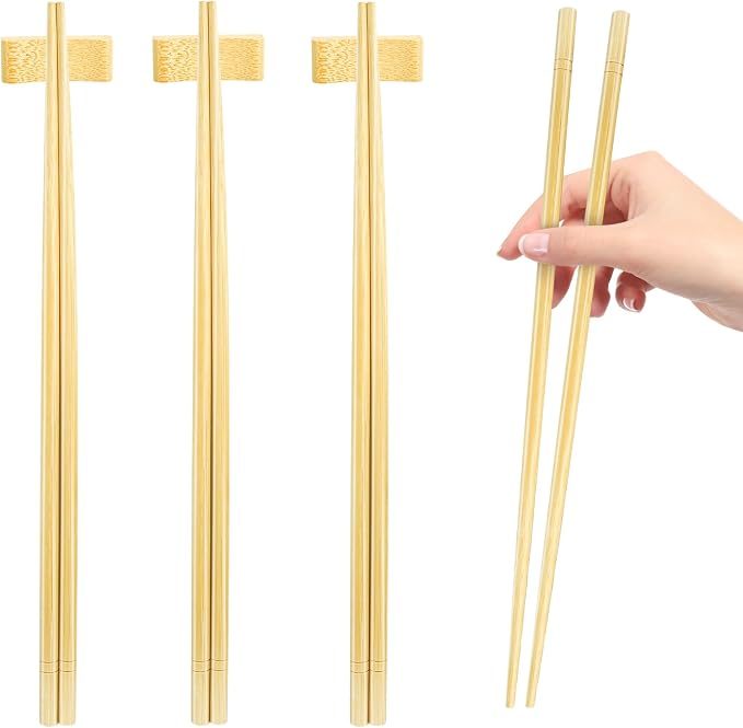 12 Inch X 3 Pairs Chopsticks,Reusable,Extra Long Simplea and Minimalistic Design,More Size Choices 7"/9.5"/12"