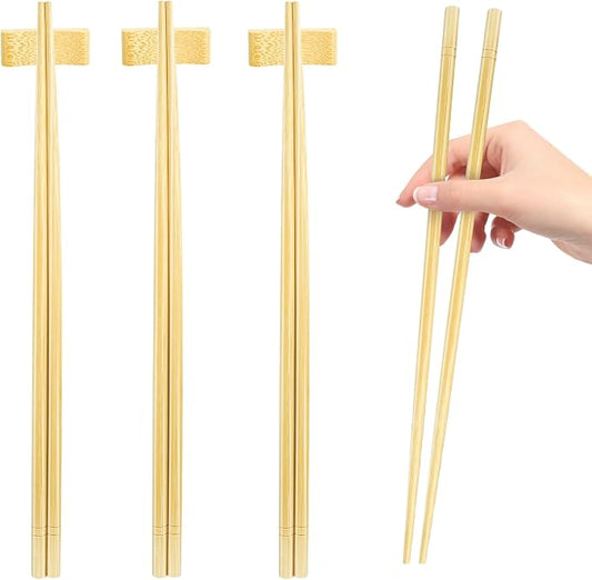 12 Inch X 3 Pairs Chopsticks,Reusable,Extra Long Simplea and Minimalistic Design,More Size Choices 7"/9.5"/12"