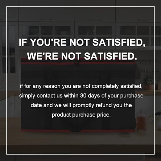 Bodaon Insulated Food Delivery Bag, XX-Large Reusable Grocery Shopping Bags, Picnic Cooler Bag Zipper/Zippered Top Cold, Black with Red Edge, 1-Pack | Reusable Grocery Shopping Bags, Picnic Cooler Bag, Zipper/Zippered Top Cold, Commercial Catering Pizz...