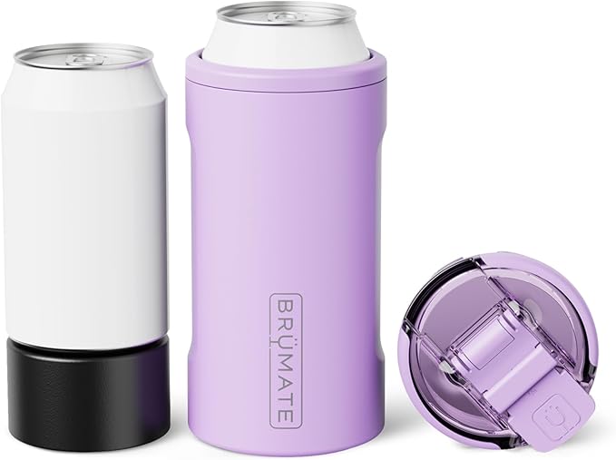 BrüMate Hopsulator Trio 3-in-1 Insulated Can Cooler for 12oz / 16oz Cans + 100% Leak Proof Tumbler with Lid | Insulated for Beer, Soda, and Energy Drinks