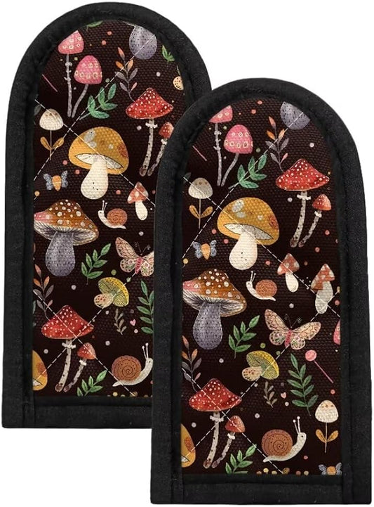 Coldinair Mushroom Hot Handle Holder 2pcs Potholder Cookware Handle Cast Iron Skillets Handles Covers Heat Resistant Grip Covers for Cast Iron Skillet,Floral
