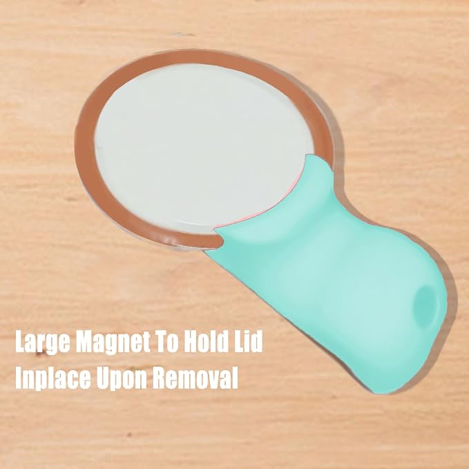 Mason Jar Opener and Canning Tool, Compatible with Mason Jar Lids, Releases Vacuum Seal on Wide Mouth and Regular Mouth, Magnetic Lid Lifter for Canning, Pickling (mint green)