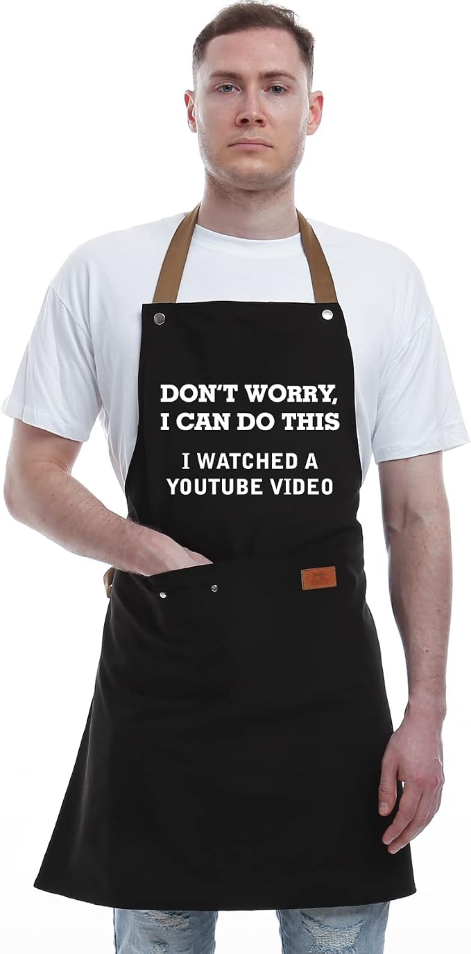 Funny Gifts for Men, Women, Dad, Anniversary, Fathers Day Gift from Daughter Son, Christmas Gift for Husband, Boyfriend, Brother, Uncle, Unique Birthday Grilling Gifts – BBQ Cooking Chef Apron
