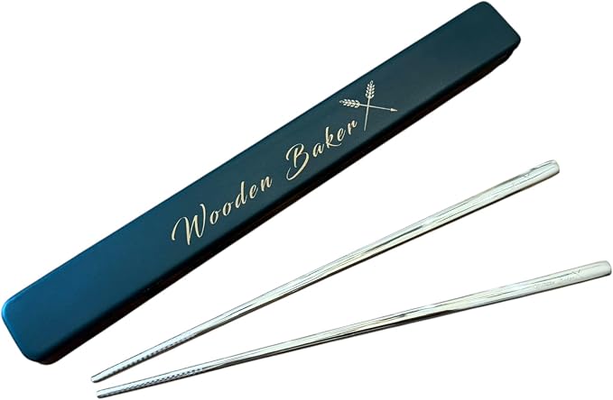 Premium Stainless Steel (316 Grade) Chopsticks with Travel Case and Anti -Slip Design (Small)