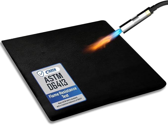 CARDI Fireproof Carbon Welding Blanket 1PCS 18x24 Inch Thickness 0.2 Inch Heat Resistant Fabric Up To 1900°F Heat Shield Resistant Mat for Soldering, Firepit, Grill, Welding Supplies
