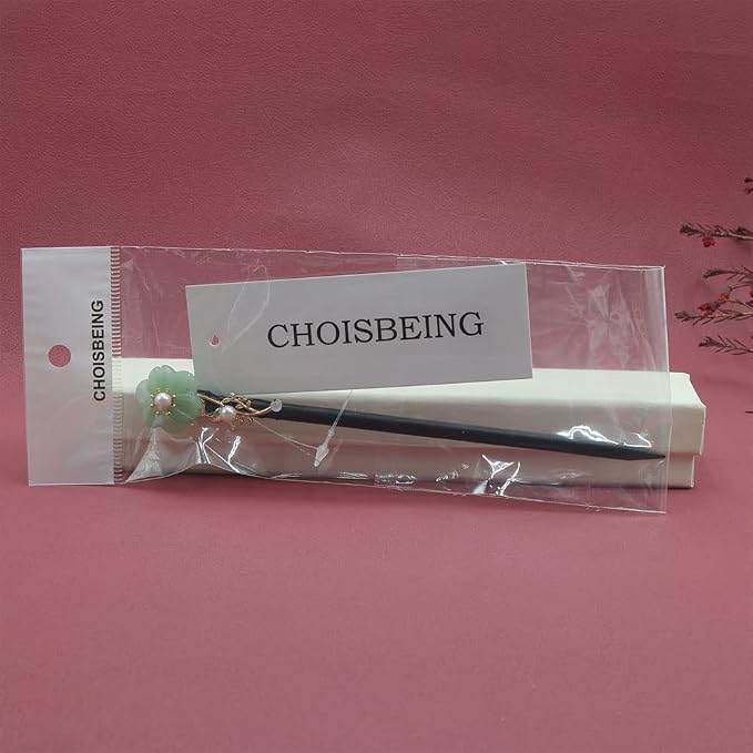 Wooden Hair Pins 7.08" Chinese Hair Sticks For Long Hair Buns (D)