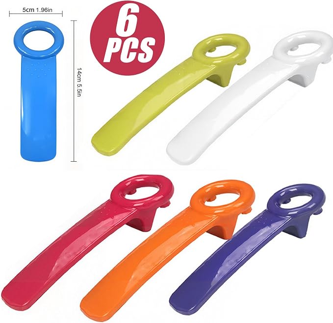 6 Pack Jar Openers for Seniors, Jar Lid Opener, Jar Key and Bottle Openers | Pop stubborn vacuum seals with less gripping; six colorful jar keys also lift crown caps for kitchens, picnics, and parties