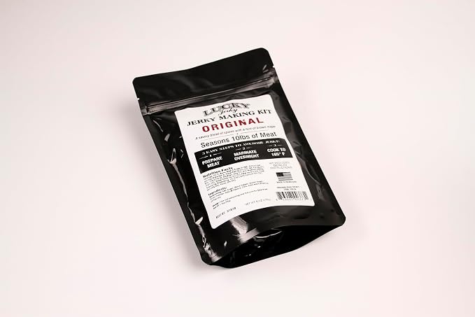 Lucky Jerky Original DIY Beef Jerky Seasoning and Cure Kit, 6 Oz | Make Your Own Original Beef Jerky at Home, Savory Classic Flavor, Seasons 10 lbs of Meat