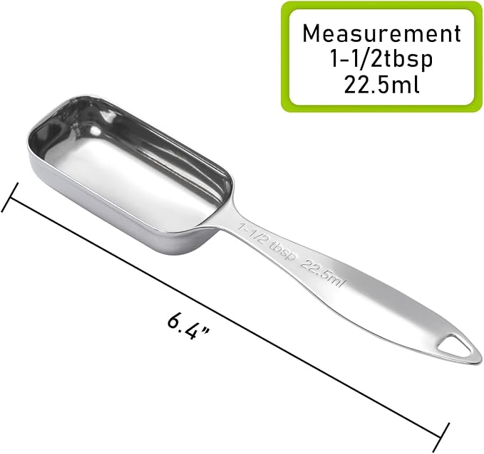1PCS 1-1/2tbsp (22.5ml) Single Measuring Spoon, Individual Stainless Steel Long Handle Measure Teaspoon Only