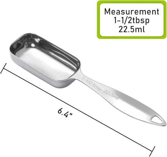 1PCS 1-1/2tbsp (22.5ml) Single Measuring Spoon, Individual Stainless Steel Long Handle Measure Teaspoon Only